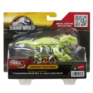 Jurassic World Fierce Changers Double Danger Dinozaur Transformabil Tyrannosaurus Rex Si Ankylosaurus Verde