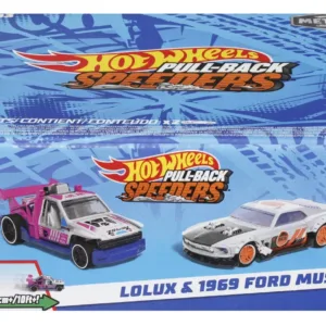 Hot Wheels Set 2 Masinute Metalice Pull Back Lolux Si 1969 Ford Mustang 1:43