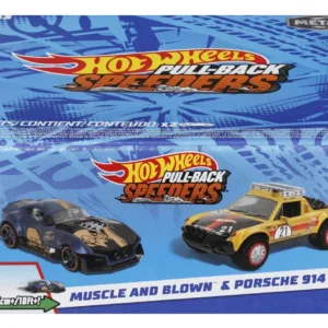 Hot Wheels Set 2 Masinute Metalice Pull Back Muscle And Blown Si Porsche 914 Safari 1:43