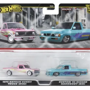Hot Wheels Premium Set 2 Masinute Metalice Datsun Sunny Truck Si Nissan Hardbody Scara 1:64