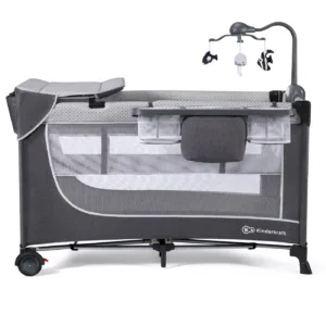 Patut De Calatorie Kinderkraft Leody, Cu Accesorii, Grey