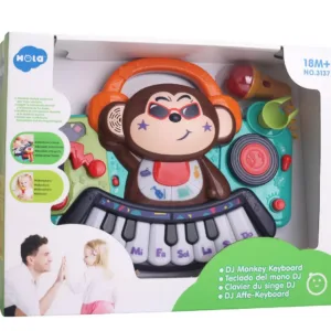 Pianina Bebe Maimutica Dj Cu Lumini Sunete Si Microfon