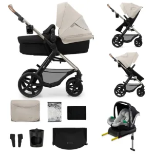 Carucior Multifunctional Kinderkraft Moov 2 Eva 4in1 Moon Grey