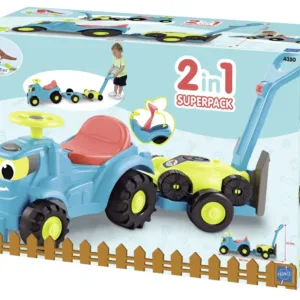 Ecoiffier Set Tractor Ride Cu Remorca Si Cositoare