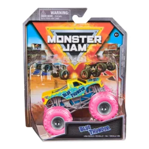 Monster Jam Masinuta Metalica Blue Thunder Scara 1 La 64