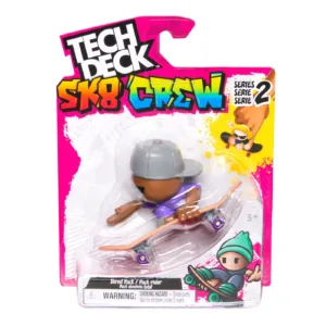 Tech Dech Sk8 Crew Pachet Placa Si Figurina 9.6cm Sapca Gri