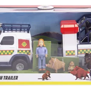 Pompierul Sam Vehicul Salvare Animale Cu Figurine Si Remorca