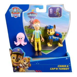 Patrula Catelusilor Set 3 Figurine Chase Si Capitanul Turbot