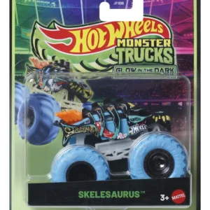 Hot Wheels Monster Truck Glow In The Dark Masinuta Skelesaurus Scara 1 La 64