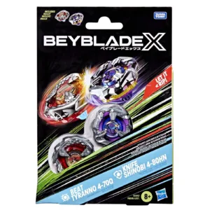 Beyblade X Pachet Duo Beat Tyranno 4-70q Si Knife Shinobi 4-80hn