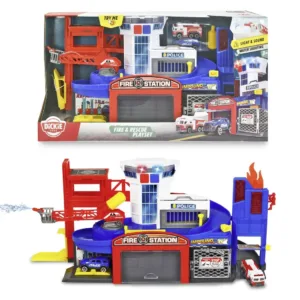 Dickie Set Statie De Pompieri Si Salvare Cu Pulverizator De Apa Sunete Si Lumini