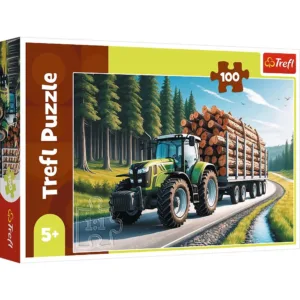 Puzzle Trefl 100 Tractor Forestier Cu Lemne