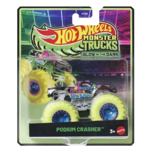 Hot Wheels Monster Truck Glow In The Dark Masinuta Podium Crasher Scara 1 La 64