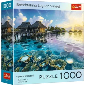 Puzzle Trefl 1000 Colectia Sua Apus De Soare Uluitor Pe Laguna Poster Inclus