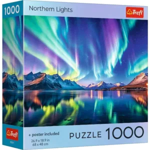 Puzzle Trefl 1000 Colectia Sua Aurora Boreala Poster Inclus