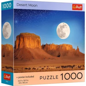 Puzzle Trefl 1000 Colectia Sua Luna In Desert Poster Inclus