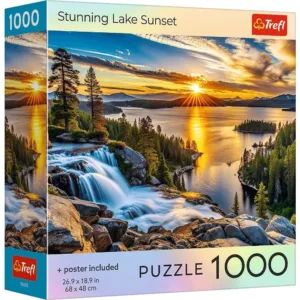 Puzzle Trefl 1000 Colectia Sua Apus De Soare Uimitor La Lac Poster Inclus